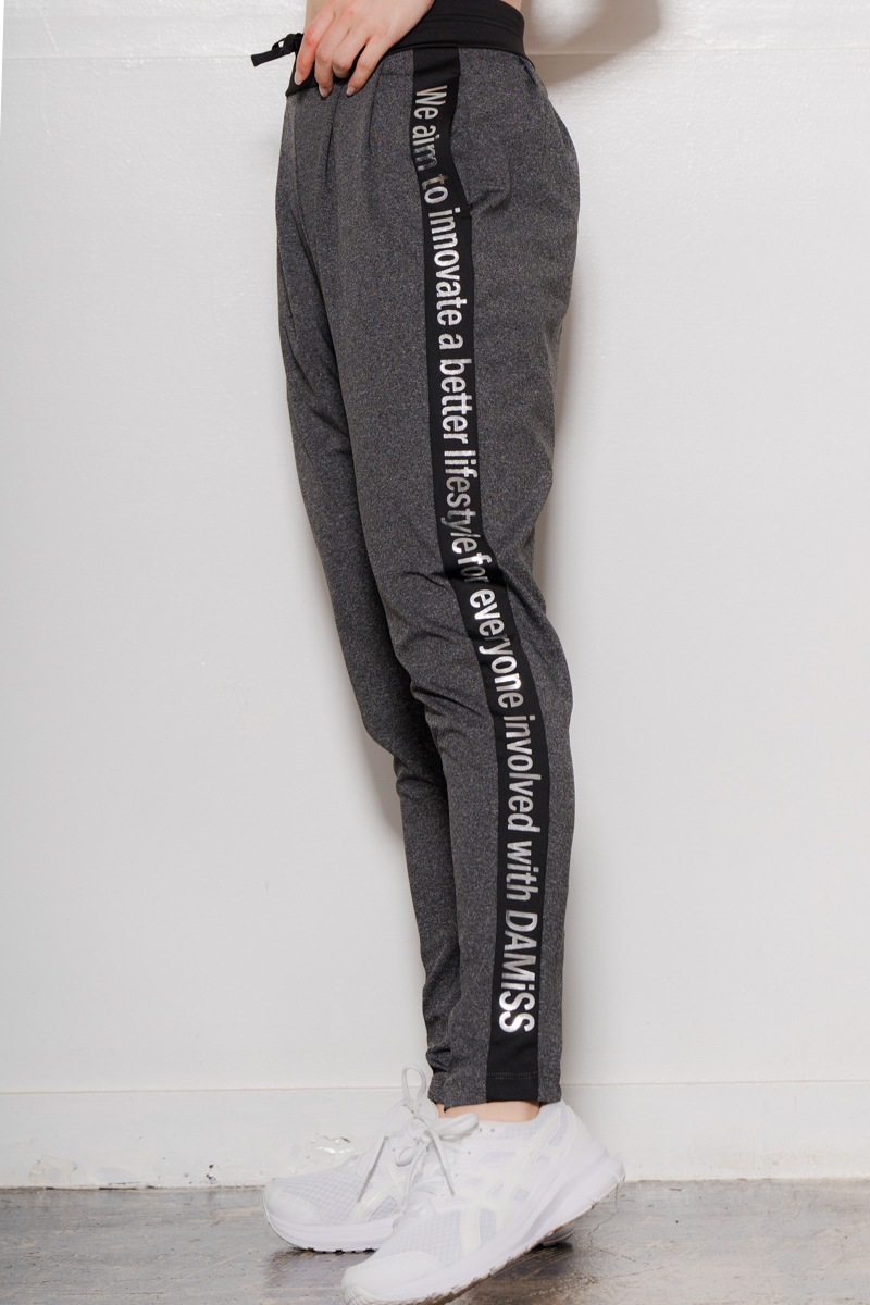 サイドロゴタックパンツ　杢ブラック　1432-1421