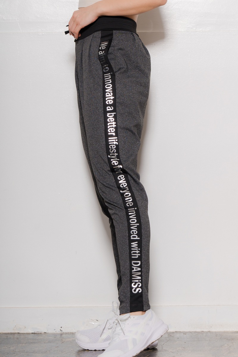 サイドロゴタックパンツ　杢ブラック　1432-1421