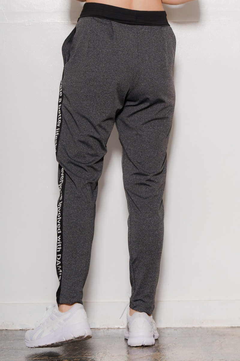 サイドロゴタックパンツ　杢ブラック　1432-1421