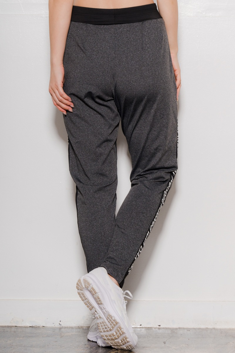 サイドロゴタックパンツ　杢ブラック　1432-1421