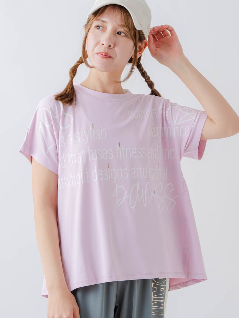バックフレアヘムTシャツ  ピンク  1634-1467