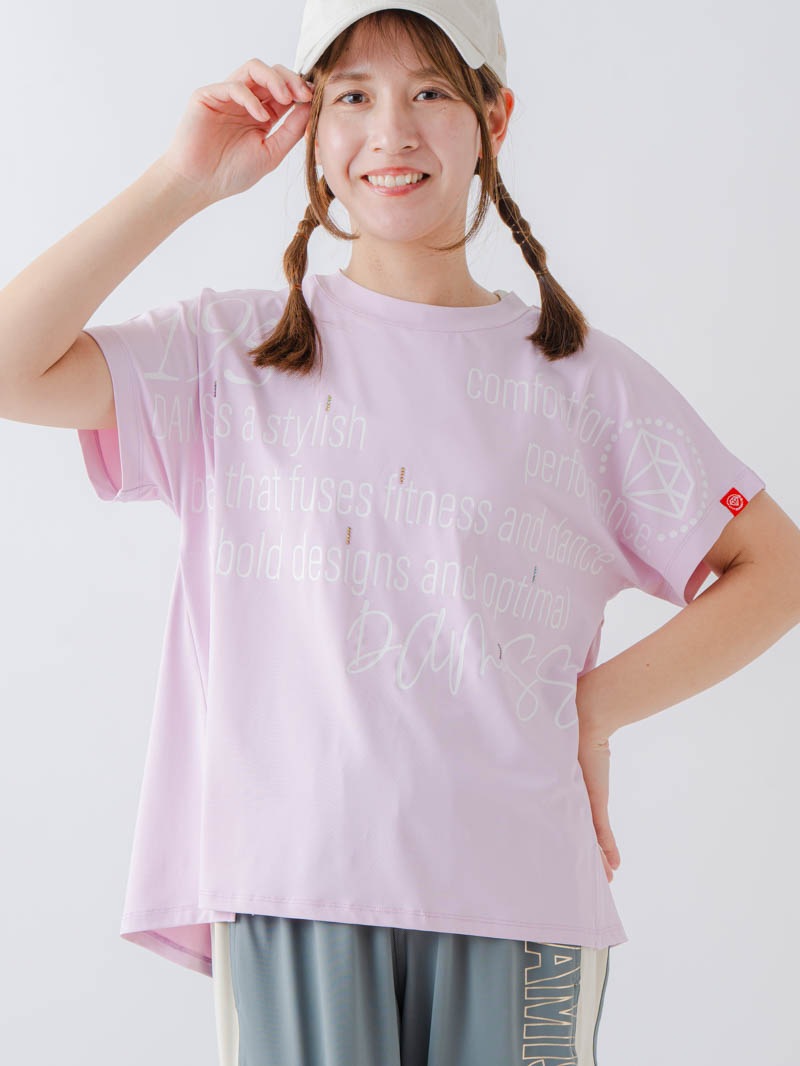 バックフレアヘムTシャツ  ピンク  1634-1467