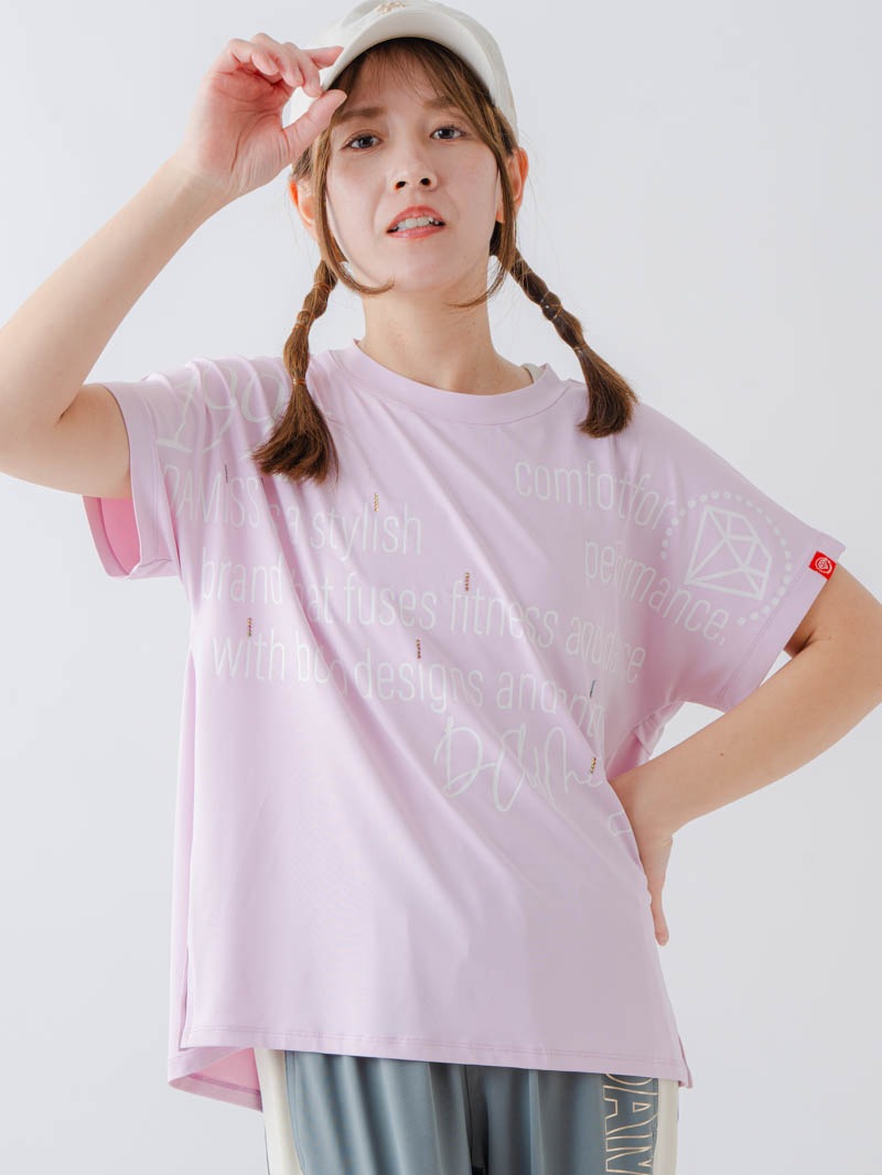 バックフレアヘムTシャツ  ピンク  1634-1467
