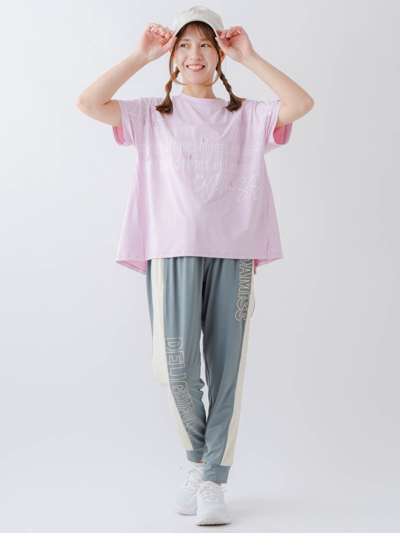 バックフレアヘムTシャツ  ピンク  1634-1467