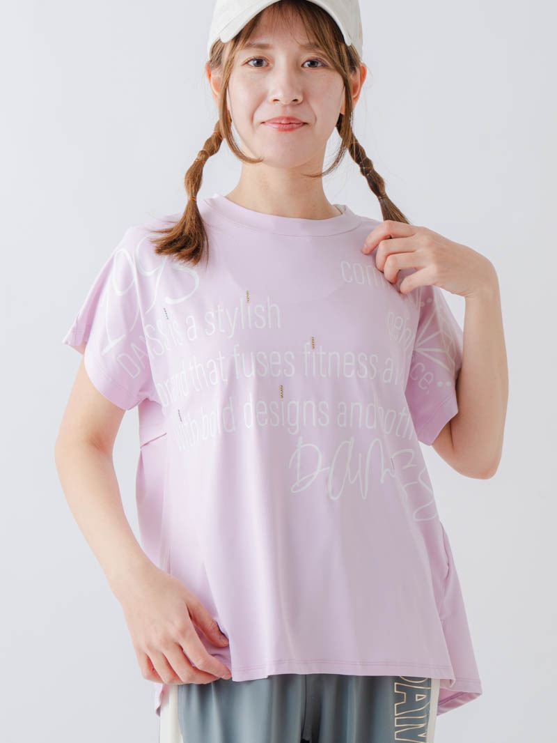 バックフレアヘムTシャツ  ピンク  1634-1467