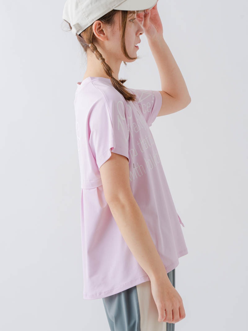 バックフレアヘムTシャツ  ピンク  1634-1467