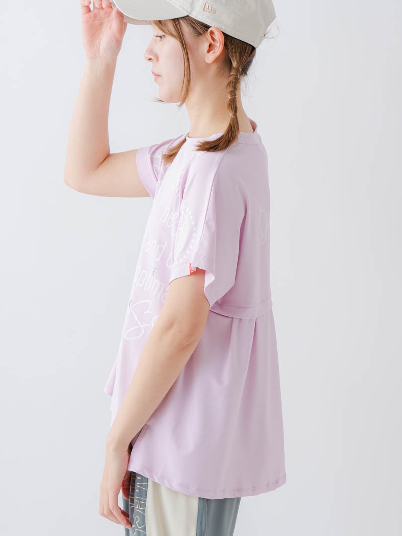 バックフレアヘムTシャツ  ピンク  1634-1467