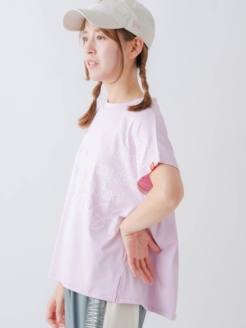 バックフレアヘムTシャツ  ピンク  1634-1467
