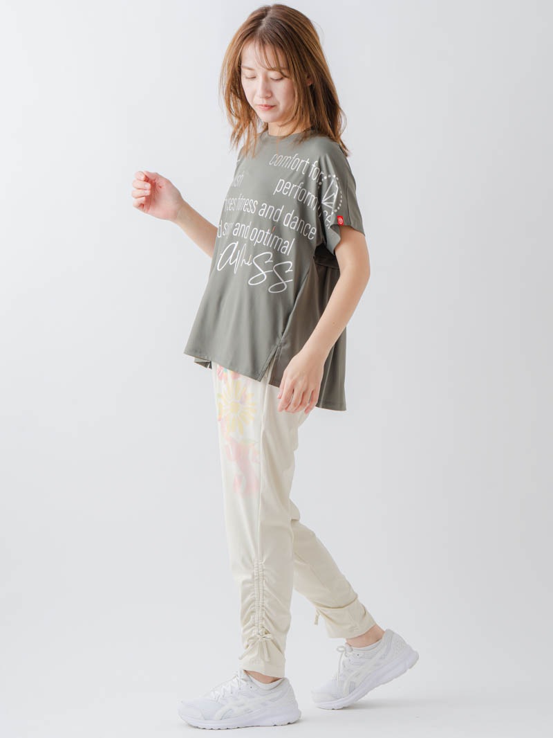 バックフレアヘムTシャツ   カーキ  1634-1467