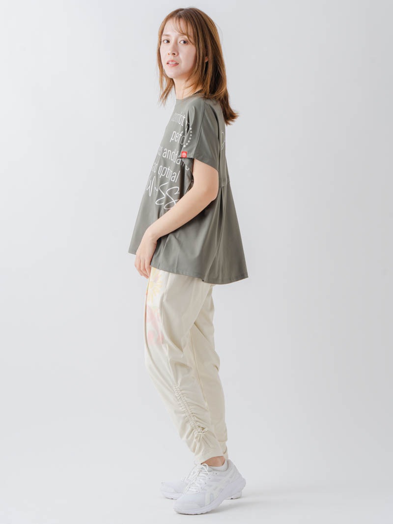 バックフレアヘムTシャツ   カーキ  1634-1467
