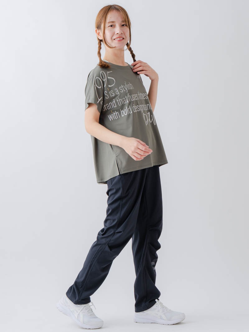バックフレアヘムTシャツ   カーキ  1634-1467