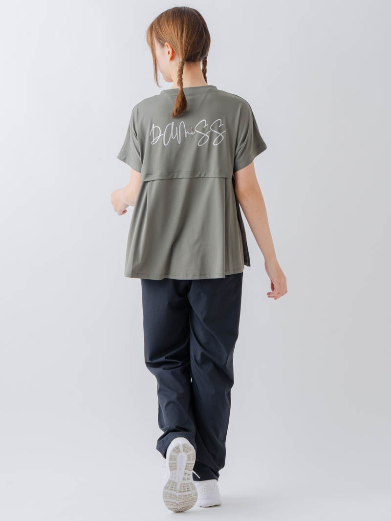 バックフレアヘムTシャツ   カーキ  1634-1467