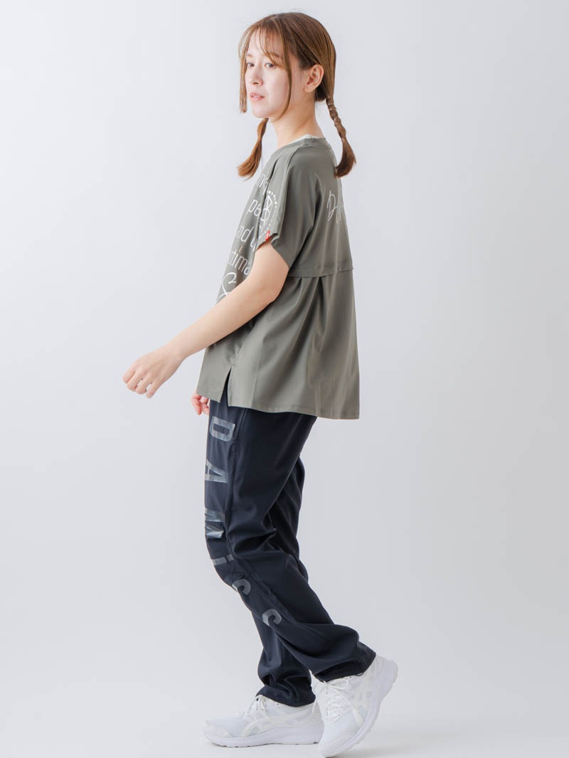 バックフレアヘムTシャツ   カーキ  1634-1467