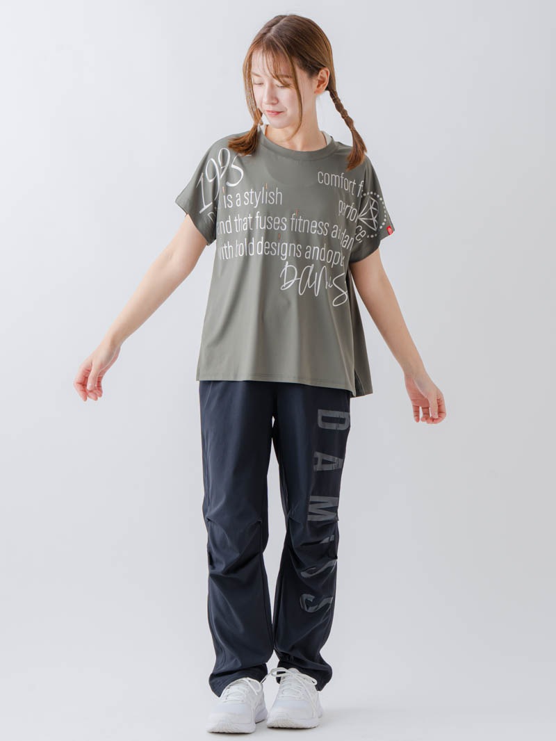 バックフレアヘムTシャツ   カーキ  1634-1467