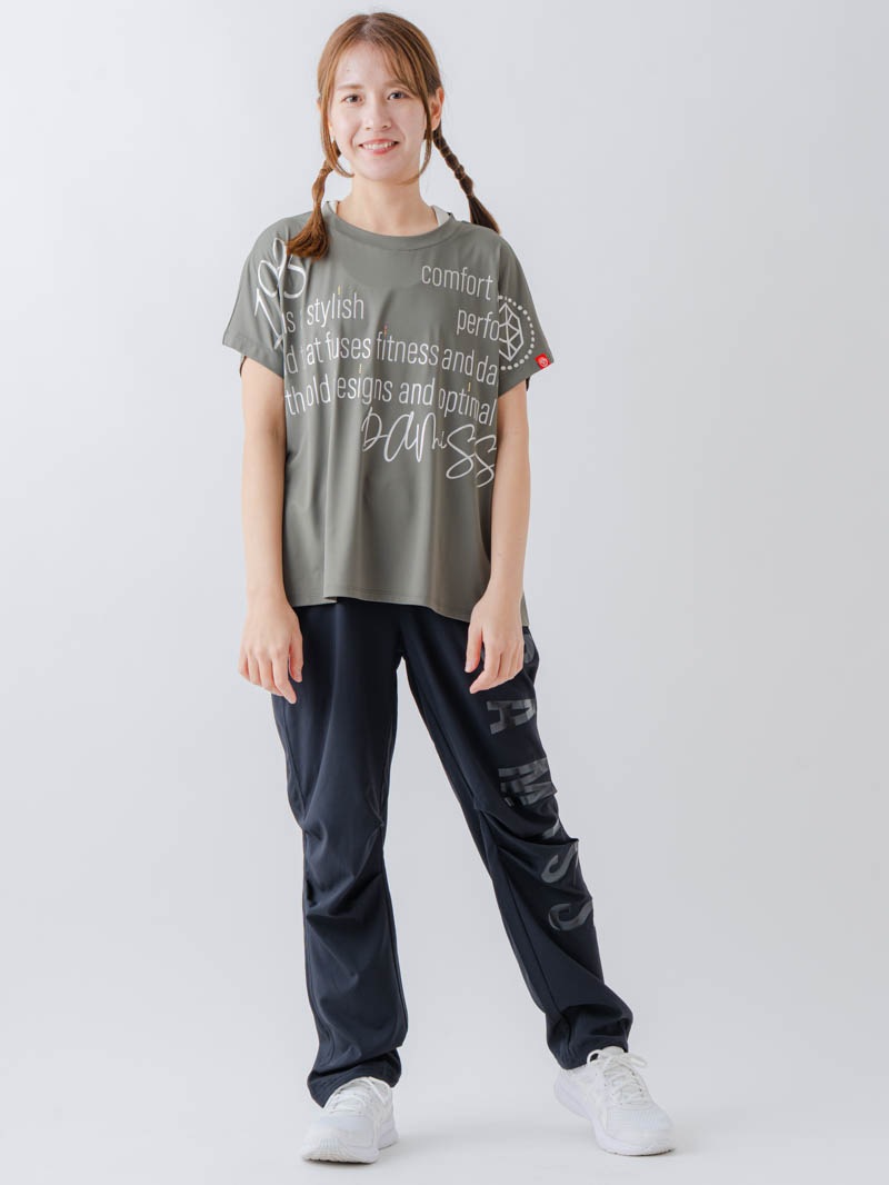 バックフレアヘムTシャツ   カーキ  1634-1467