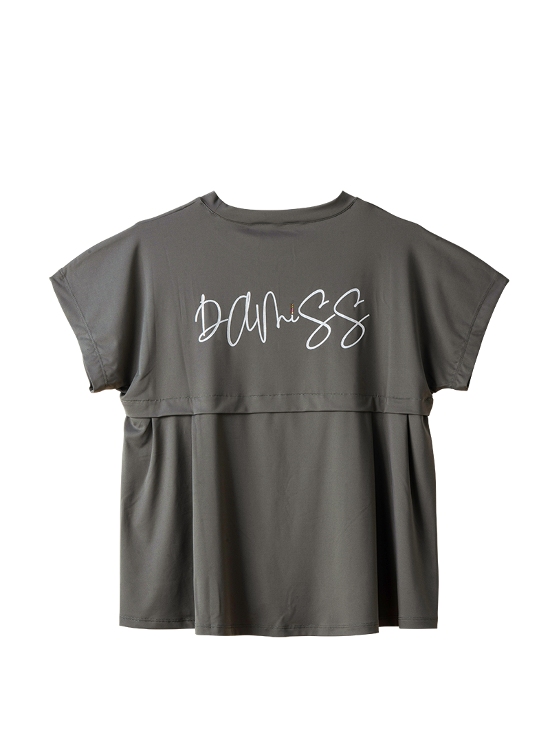 バックフレアヘムTシャツ   カーキ  1634-1467