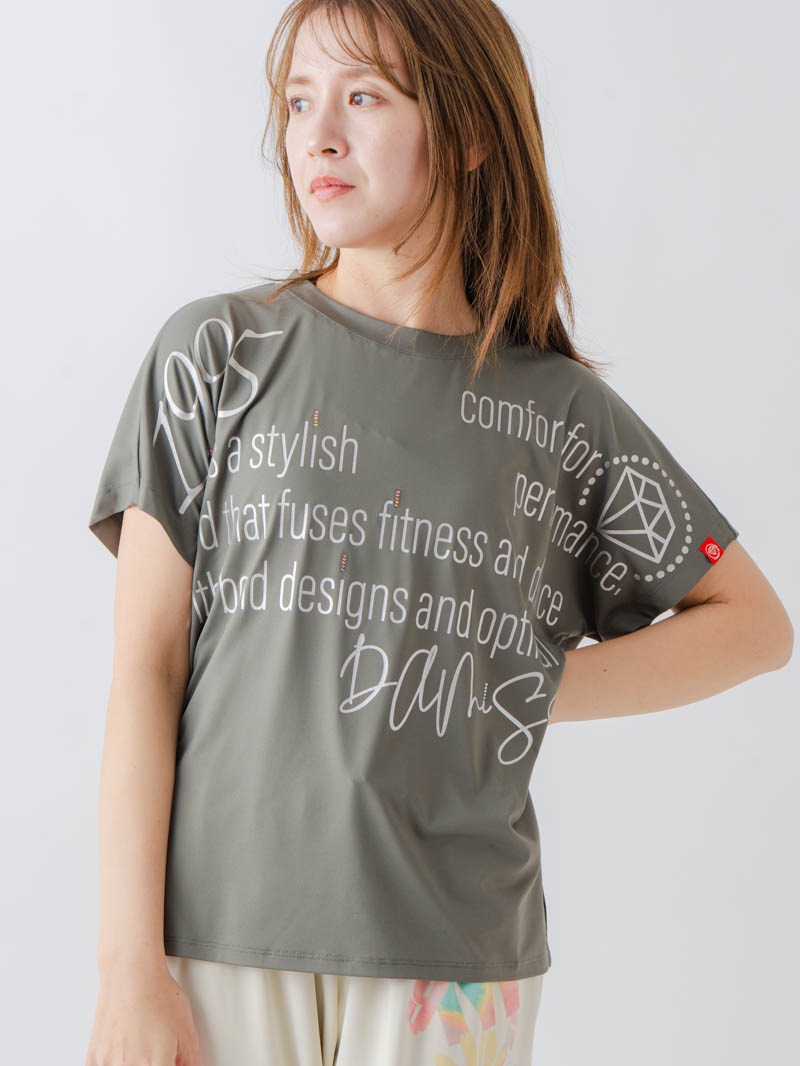 バックフレアヘムTシャツ   カーキ  1634-1467