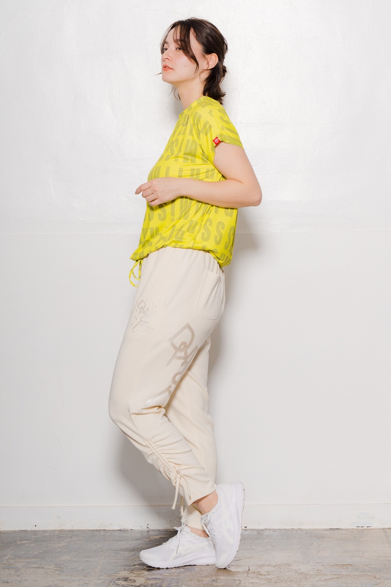 ロゴパターンドローコードＴシャツ  イエロー　1534-1426