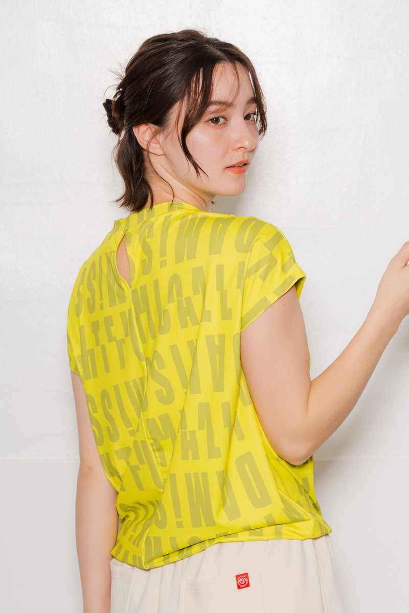 ロゴパターンドローコードＴシャツ  イエロー　1534-1426