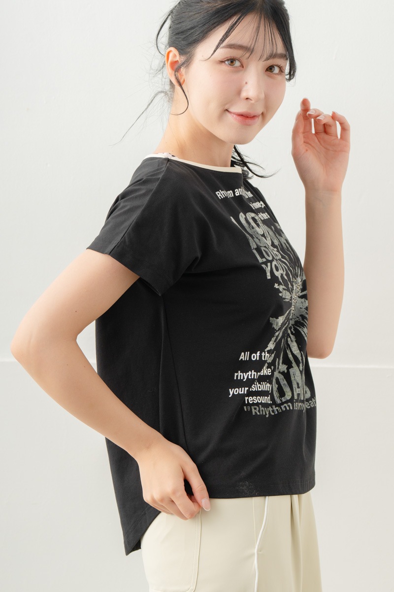 【先行割10％OFF】　グランジブロッサムＴシャツ  ブラック 1634-1642【8/17まで】