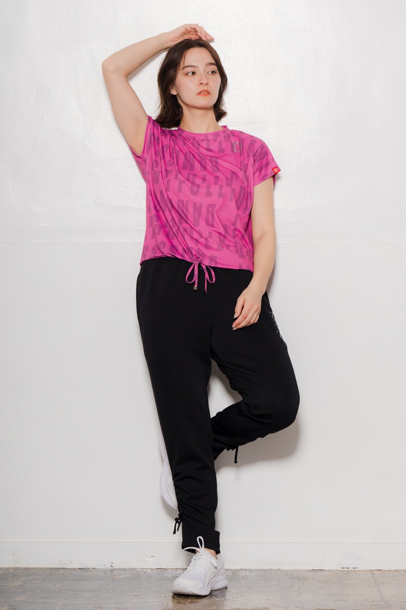 ロゴパターンドローコードTシャツ ローズ 1534-1426