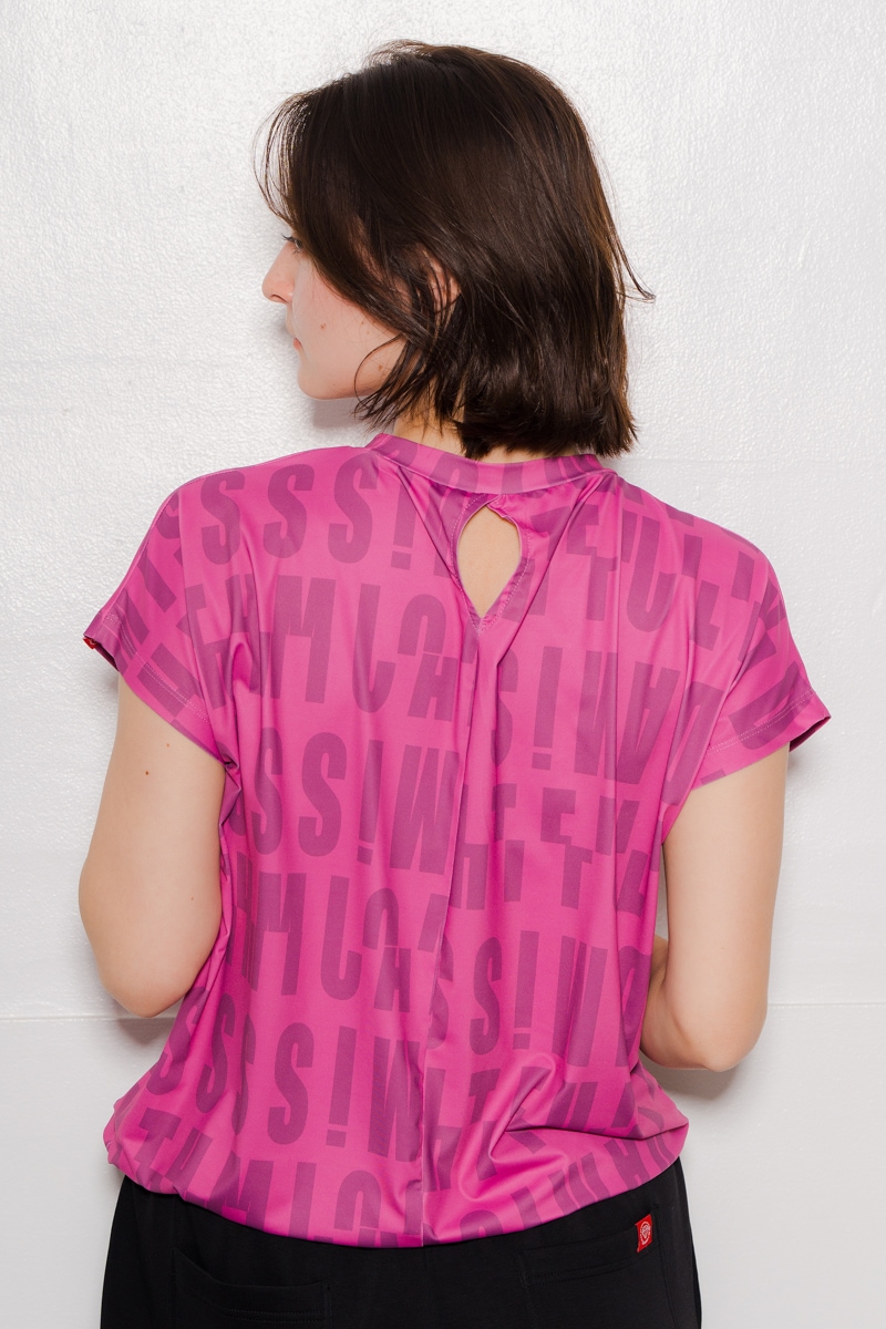 ロゴパターンドローコードTシャツ ローズ 1534-1426