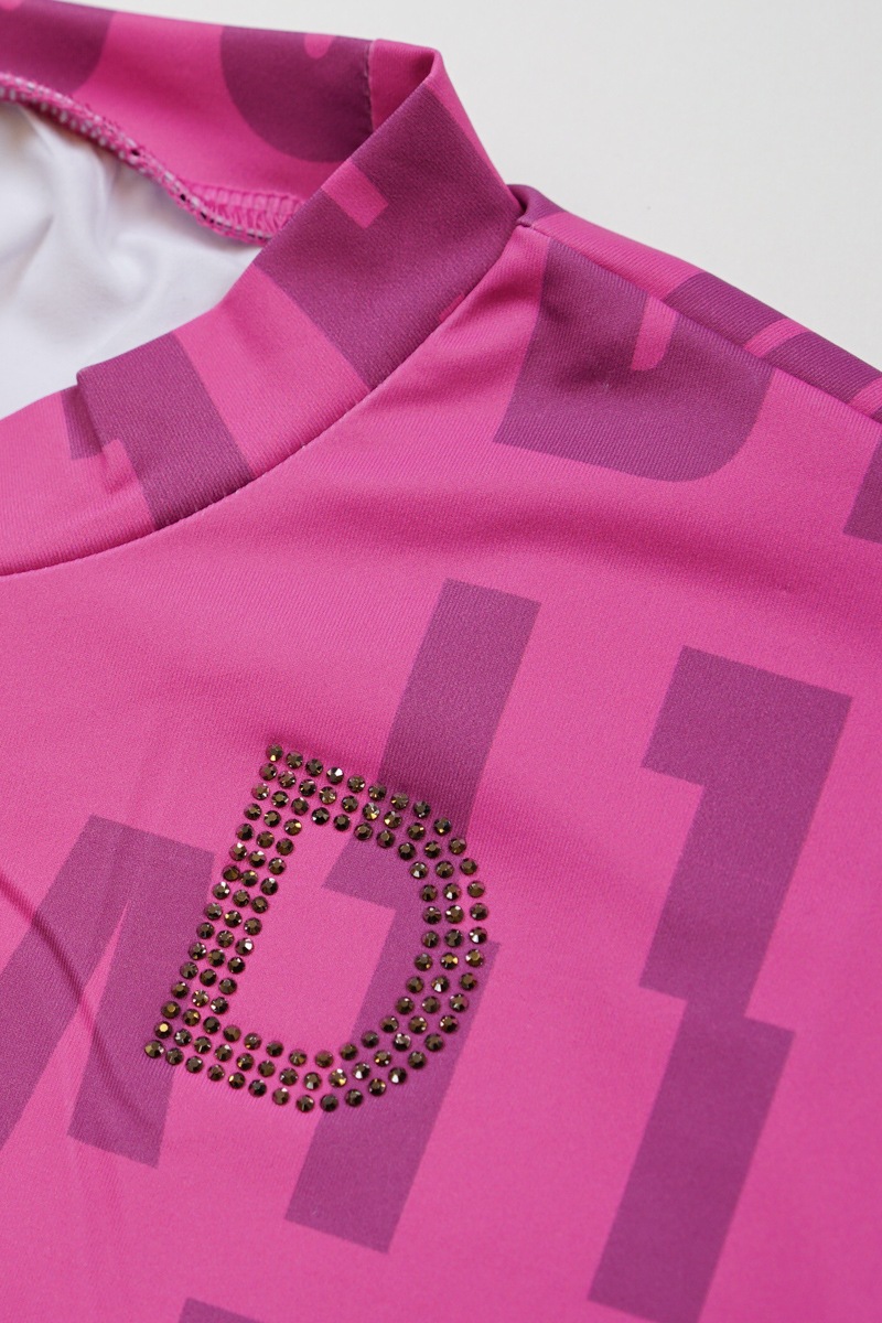 ロゴパターンドローコードTシャツ ローズ 1534-1426