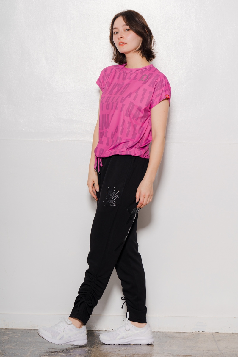 ロゴパターンドローコードTシャツ ローズ 1534-1426