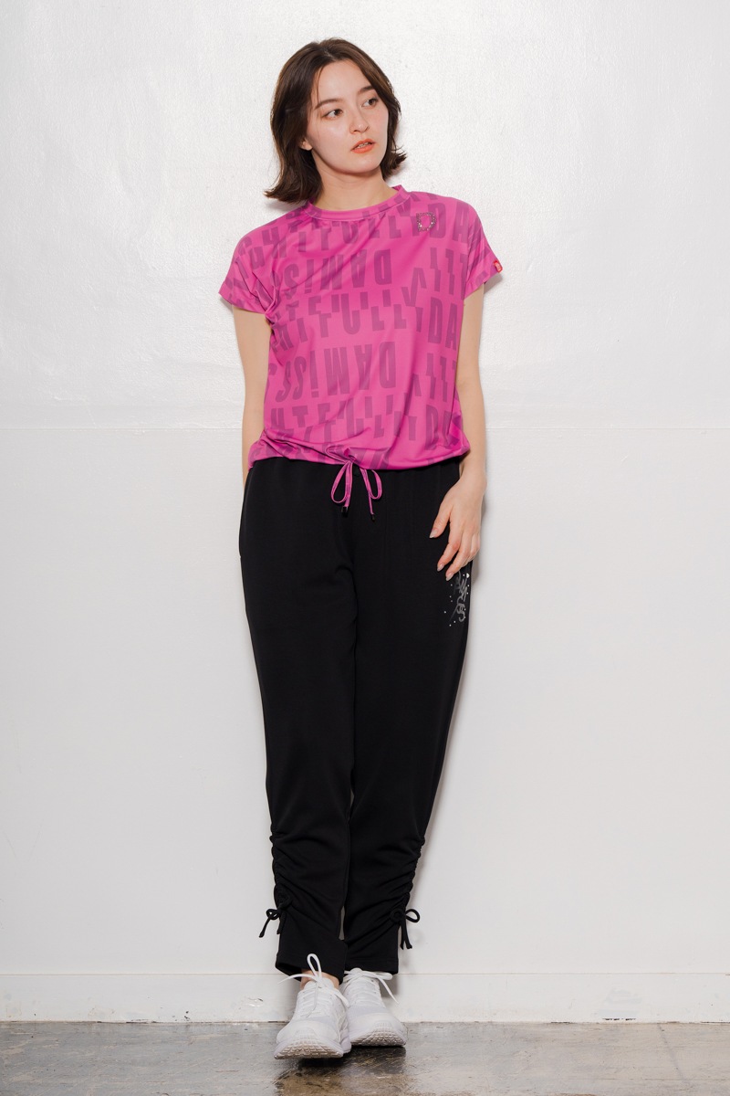 ロゴパターンドローコードTシャツ ローズ 1534-1426