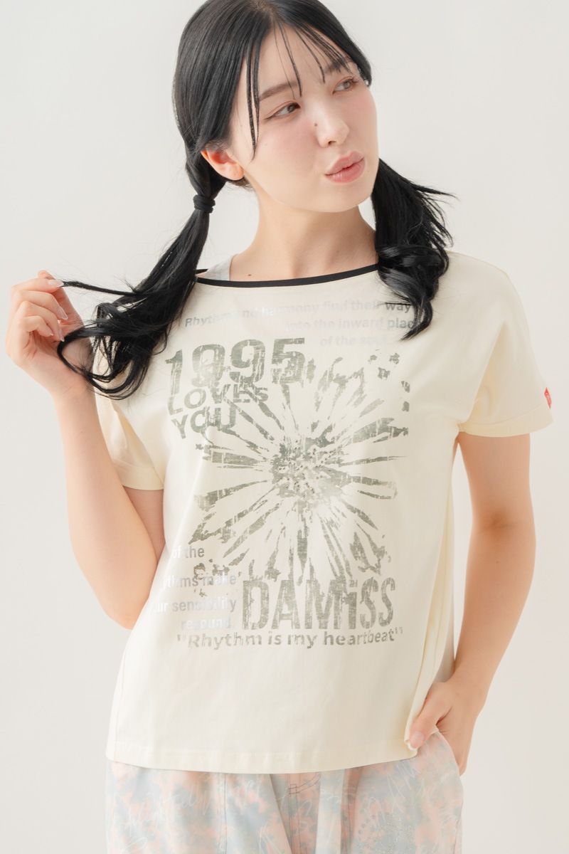 【先行割10％OFF】　グランジブロッサムＴシャツ  ホワイト 1634-1642【8/17まで】