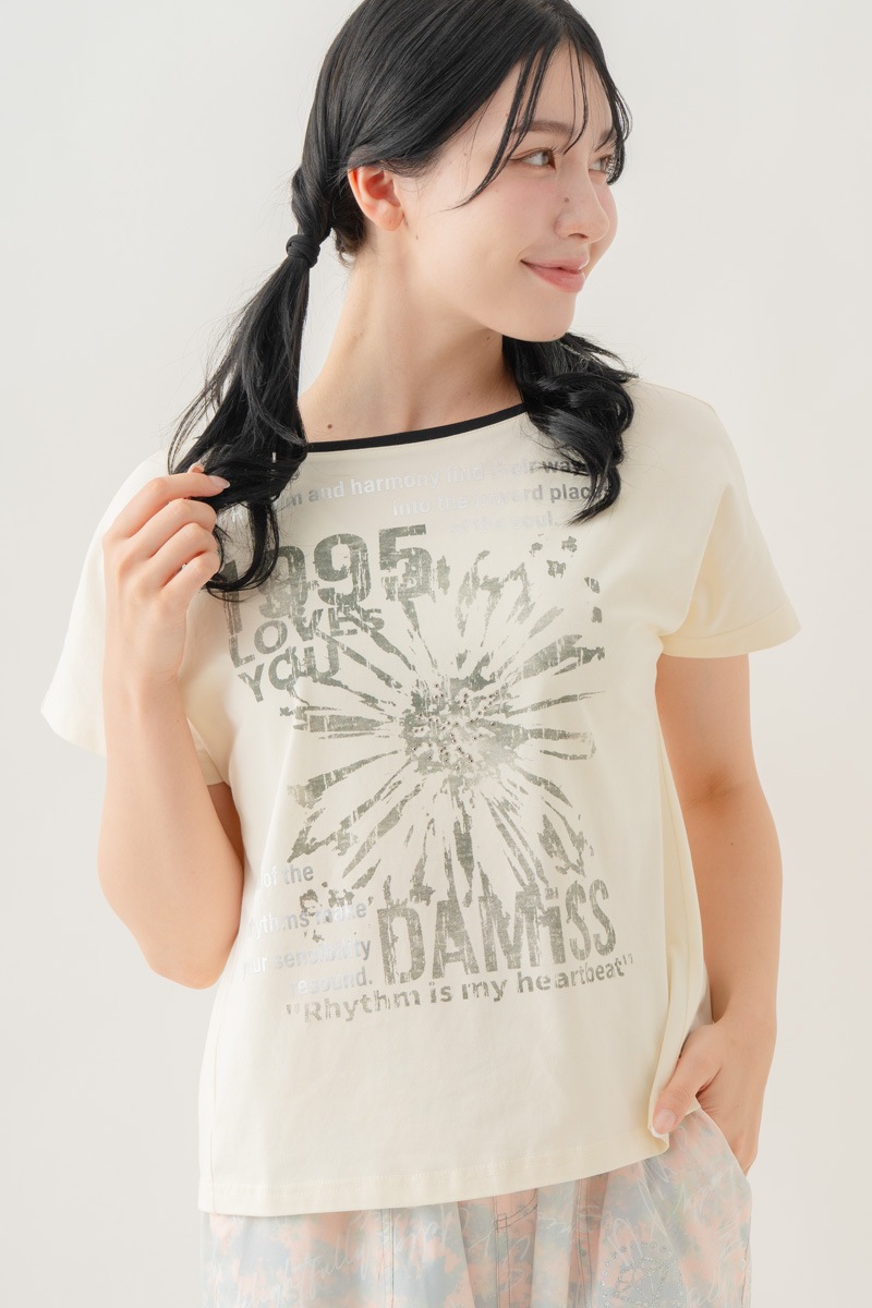 【先行割10％OFF】　グランジブロッサムＴシャツ  ホワイト 1634-1642【8/17まで】
