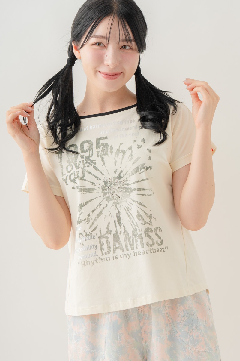 【先行割10％OFF】　グランジブロッサムＴシャツ  ホワイト 1634-1642【8/17まで】