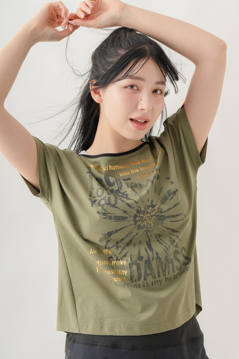 【先行割10％OFF】　グランジブロッサムＴシャツ  カーキ 1634-1642【8/17まで】