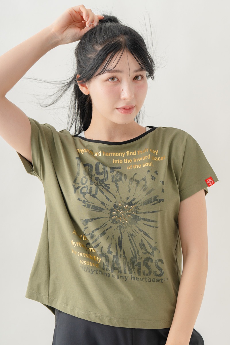 【先行割10％OFF】　グランジブロッサムＴシャツ  カーキ 1634-1642【8/17まで】