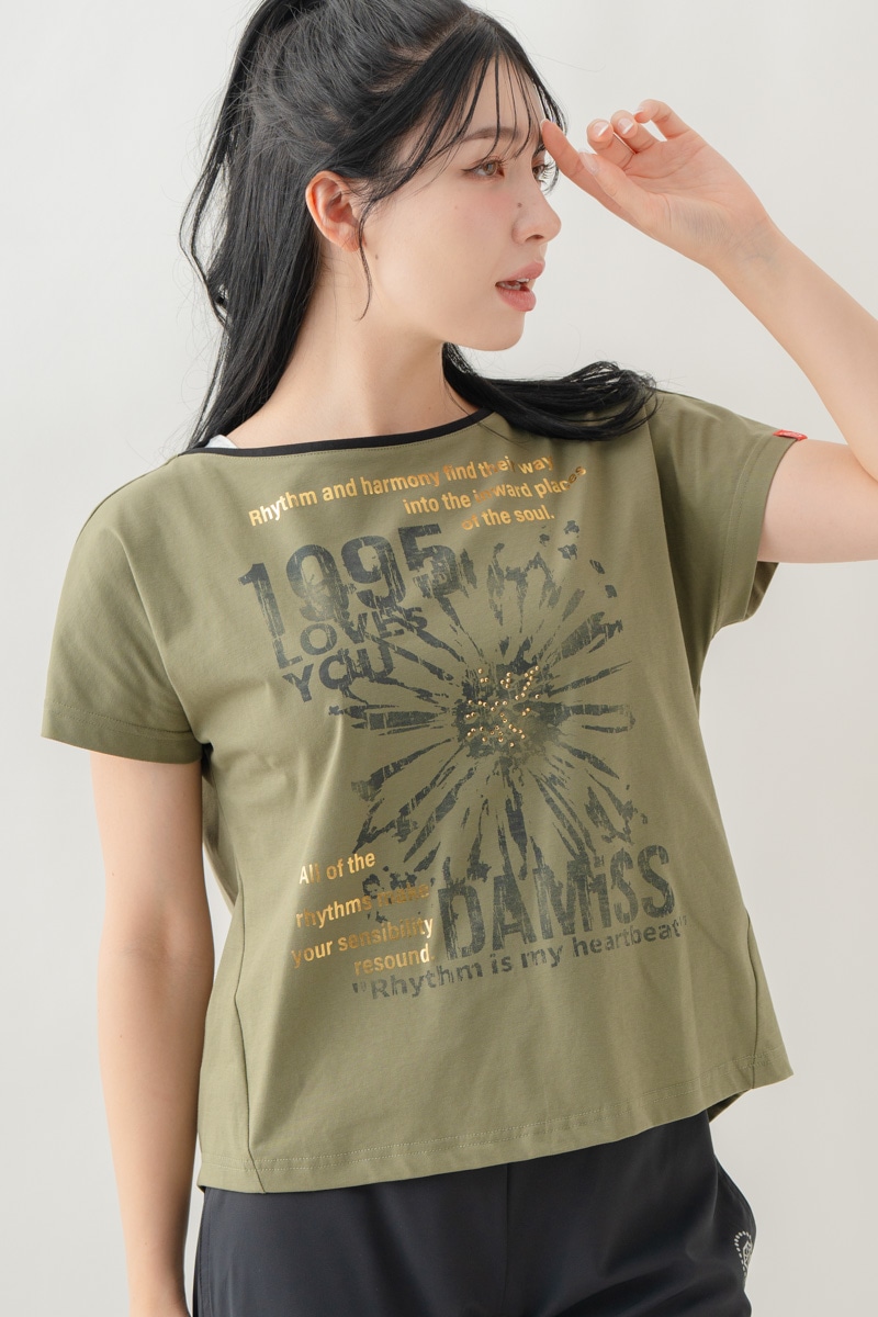 【先行割10％OFF】　グランジブロッサムＴシャツ  カーキ 1634-1642【8/17まで】