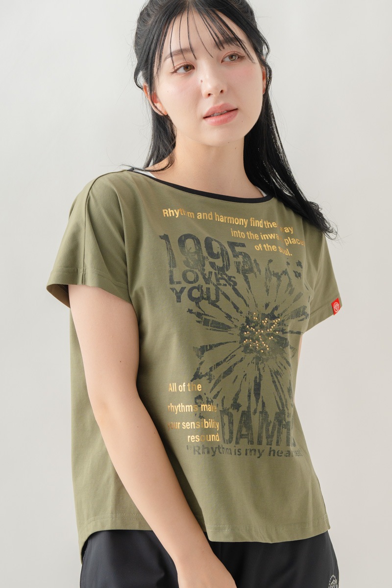 【先行割10％OFF】　グランジブロッサムＴシャツ  カーキ 1634-1642【8/17まで】