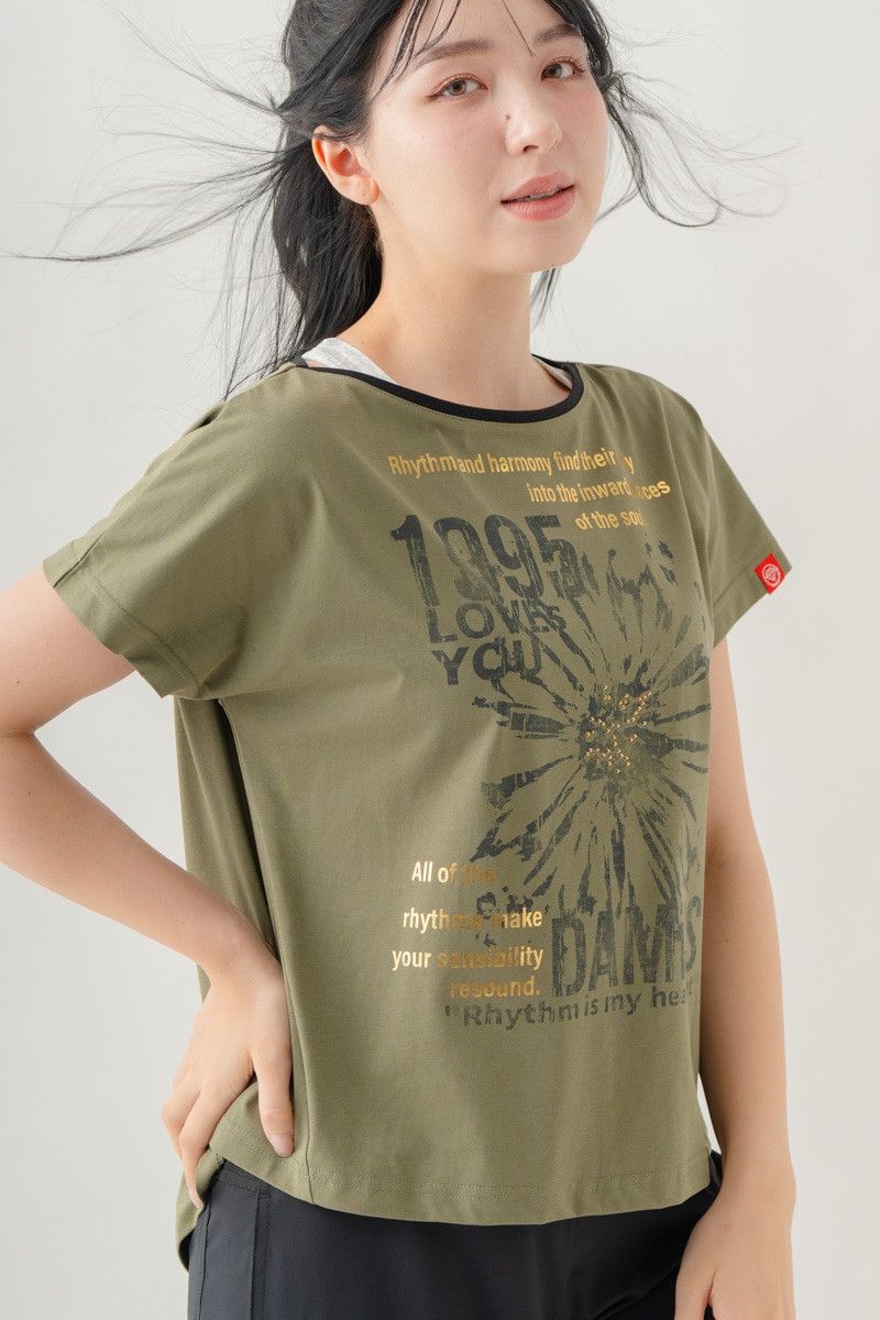 【先行割10％OFF】　グランジブロッサムＴシャツ  カーキ 1634-1642【8/17まで】