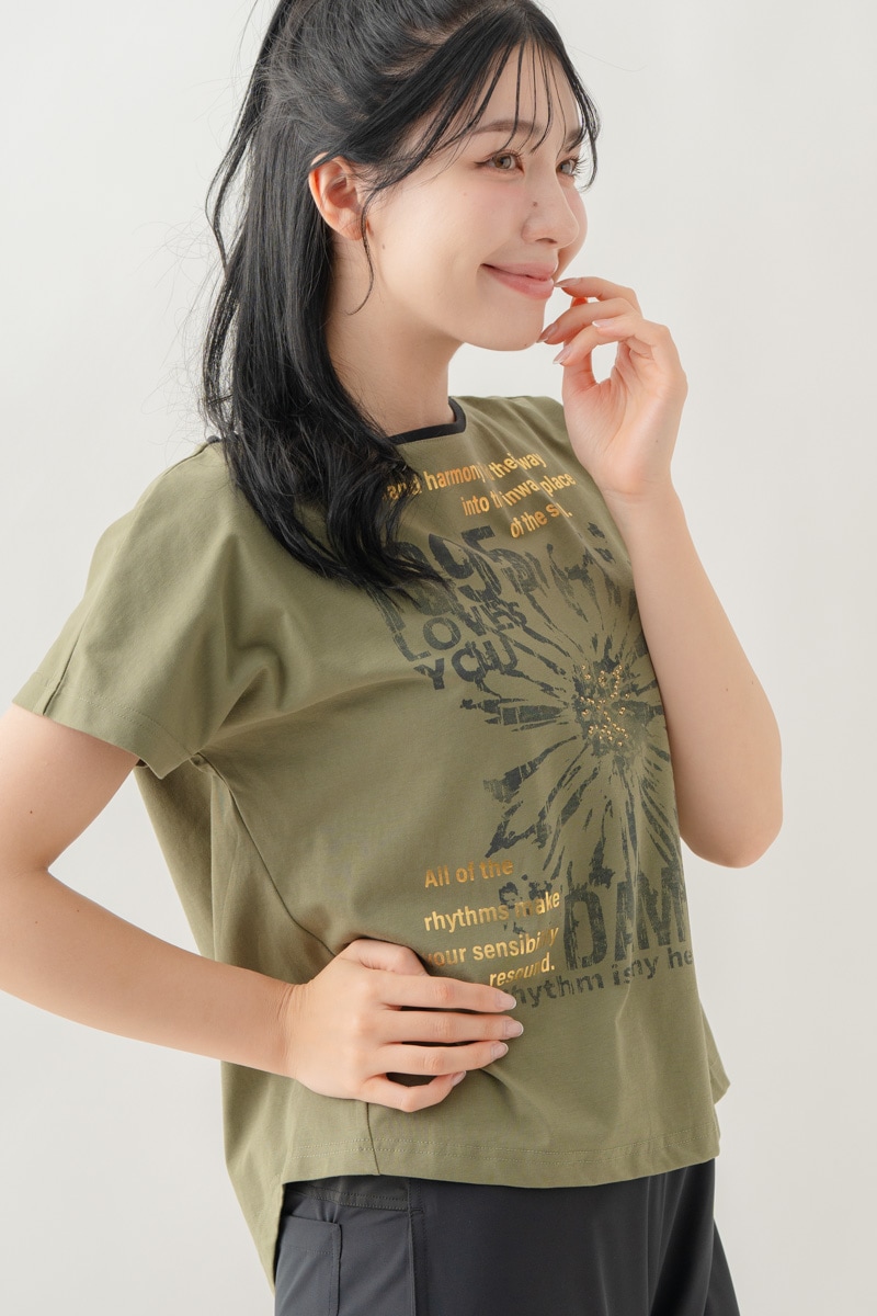 【先行割10％OFF】　グランジブロッサムＴシャツ  カーキ 1634-1642【8/17まで】