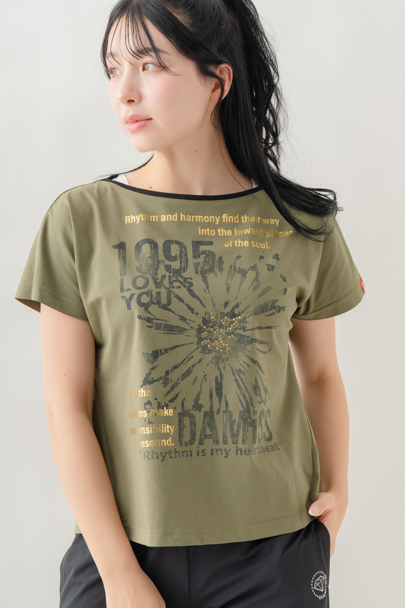 【先行割10％OFF】　グランジブロッサムＴシャツ  カーキ 1634-1642【8/17まで】