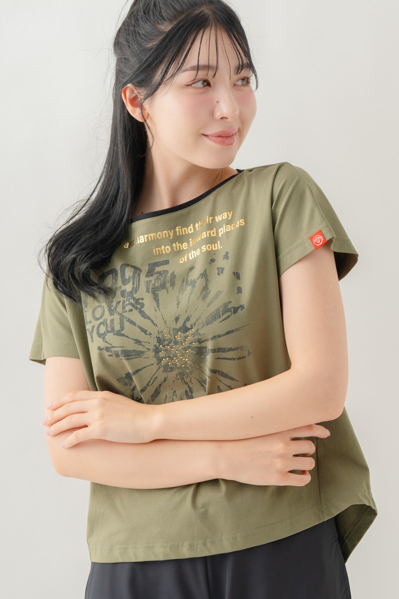 【先行割10％OFF】　グランジブロッサムＴシャツ  カーキ 1634-1642【8/17まで】