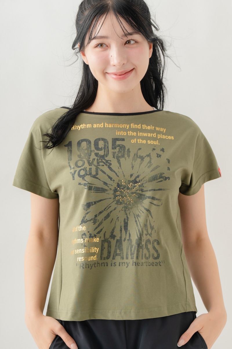 【先行割10％OFF】　グランジブロッサムＴシャツ  カーキ 1634-1642【8/17まで】