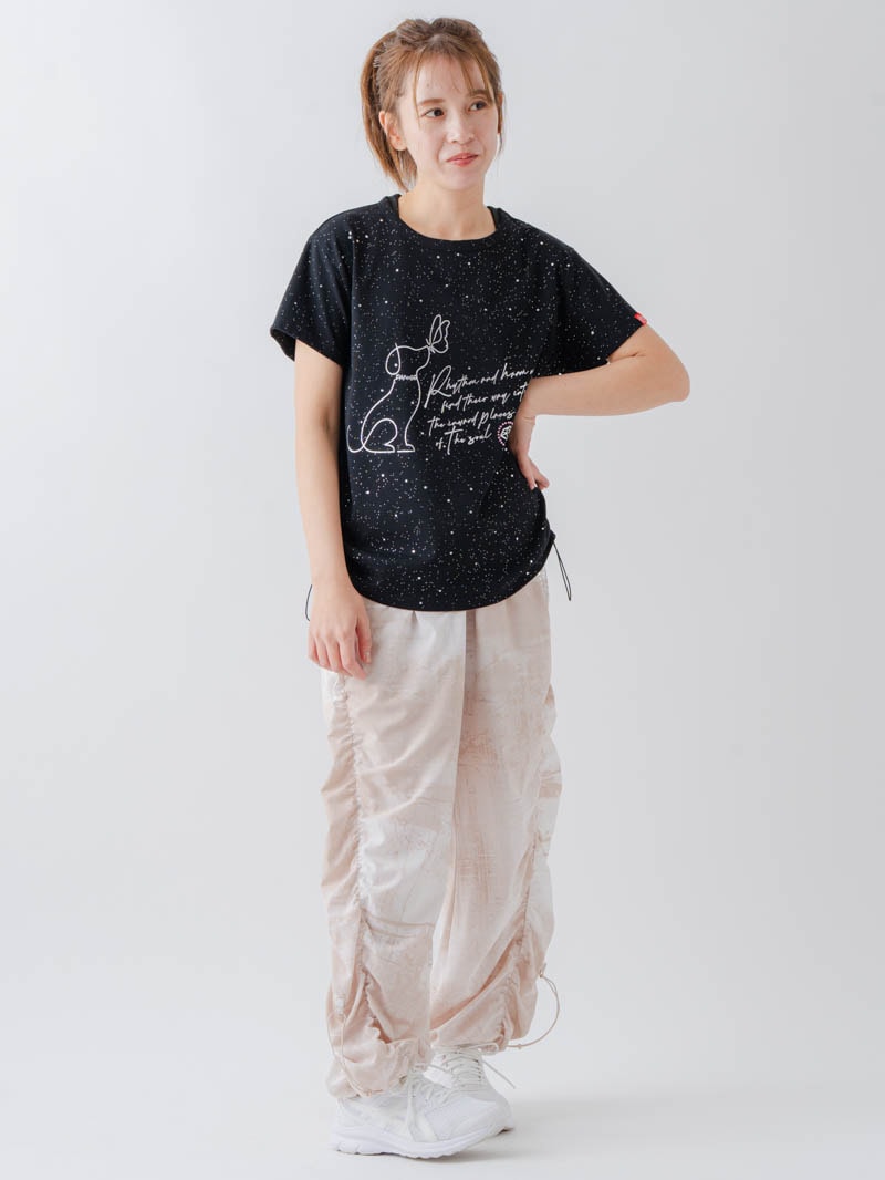 シルバーメタリックDogTシャツ ブラック 1634-1620