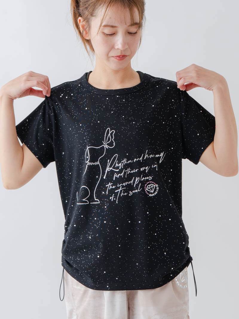 シルバーメタリックDogTシャツ ブラック 1634-1620