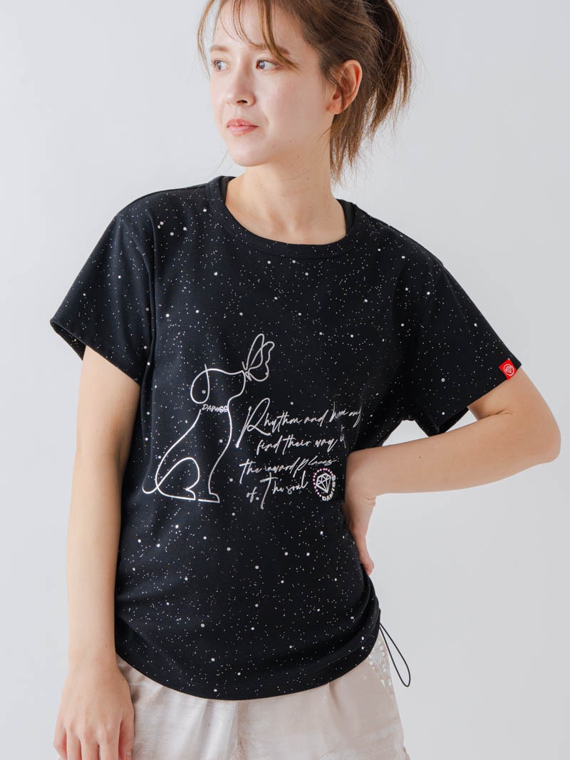 シルバーメタリックDogTシャツ ブラック 1634-1620