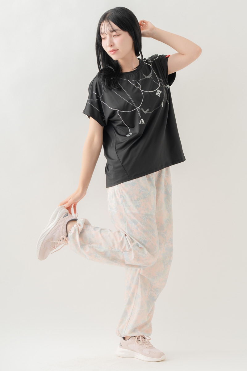 ジュエルパターンTシャツ  ブラック 1634-1493