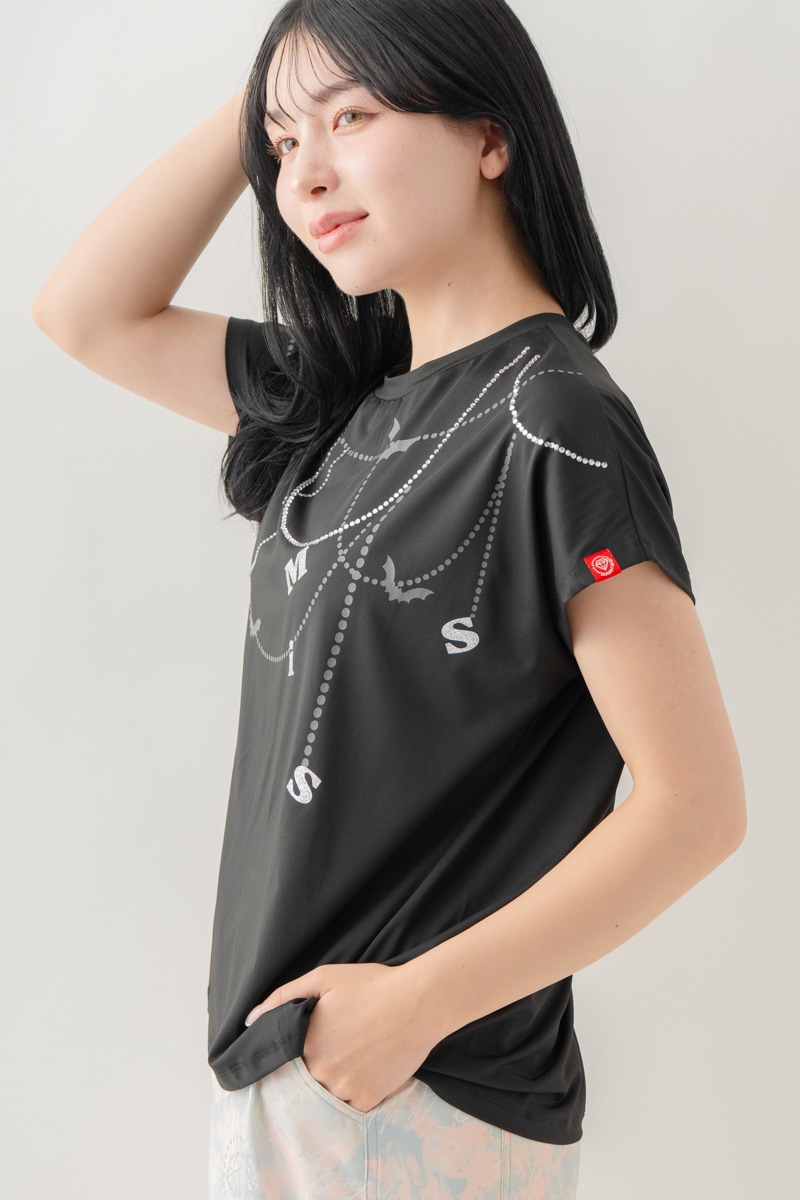 ジュエルパターンTシャツ  ブラック 1634-1493