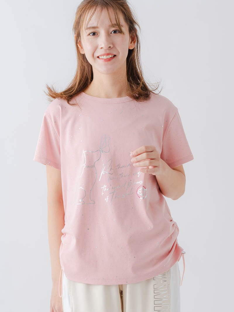 シルバーメタリックDogTシャツ  ピンク  1634-1620