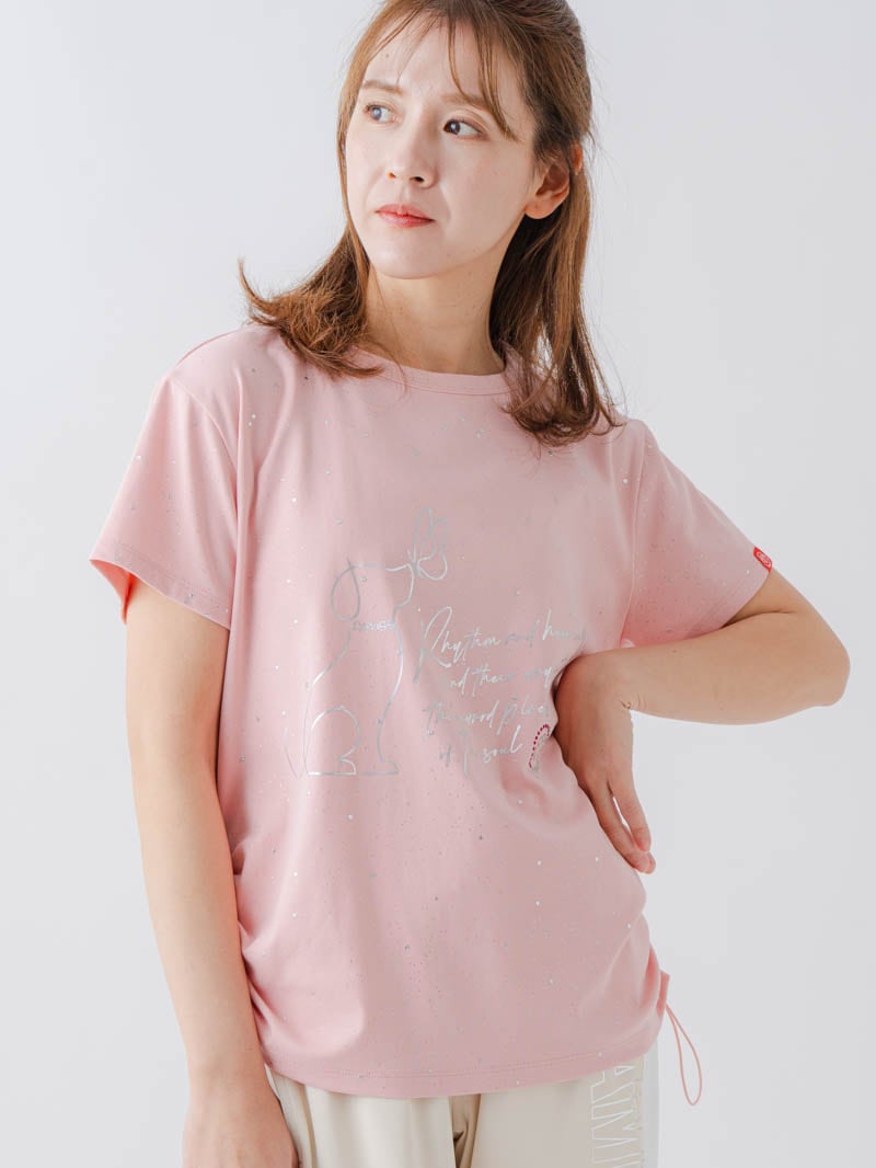 シルバーメタリックDogTシャツ  ピンク  1634-1620