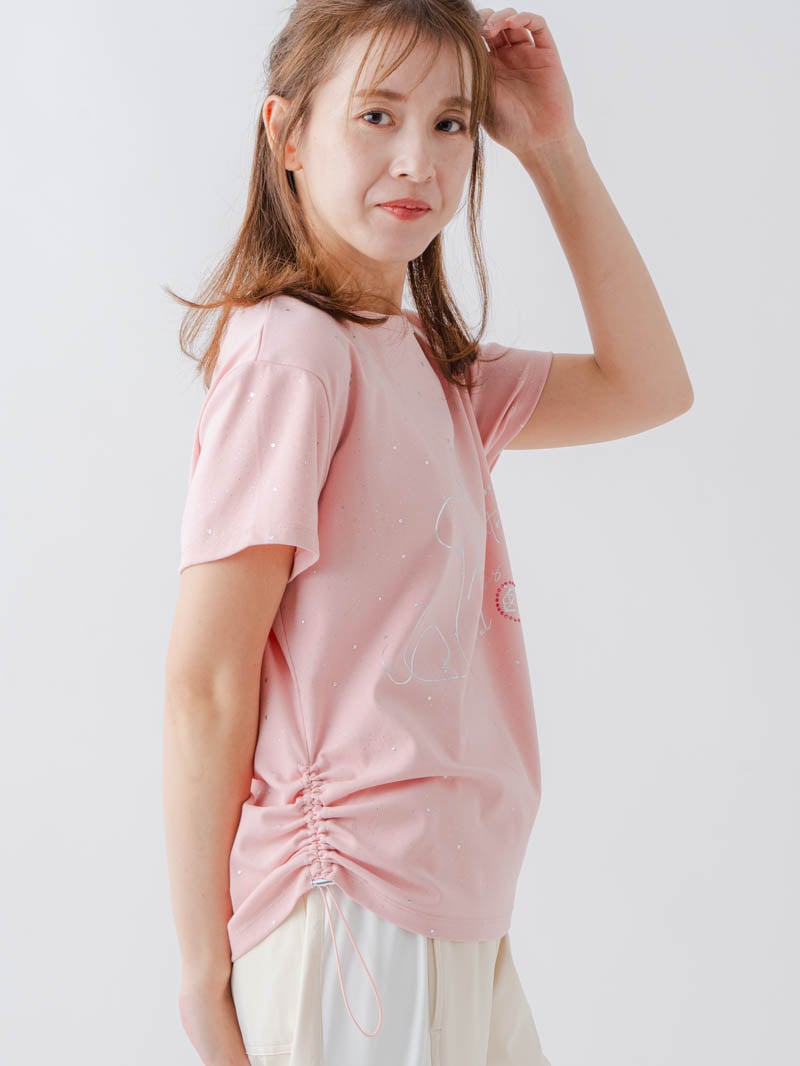 シルバーメタリックDogTシャツ  ピンク  1634-1620