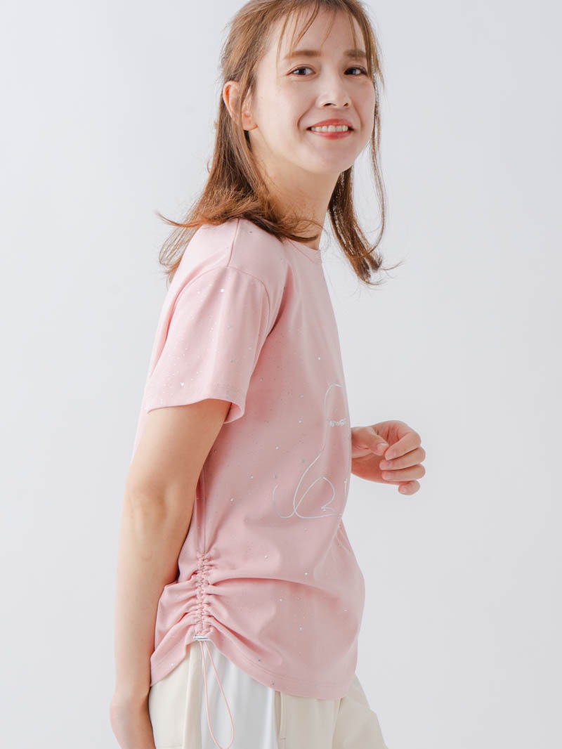 シルバーメタリックDogTシャツ  ピンク  1634-1620
